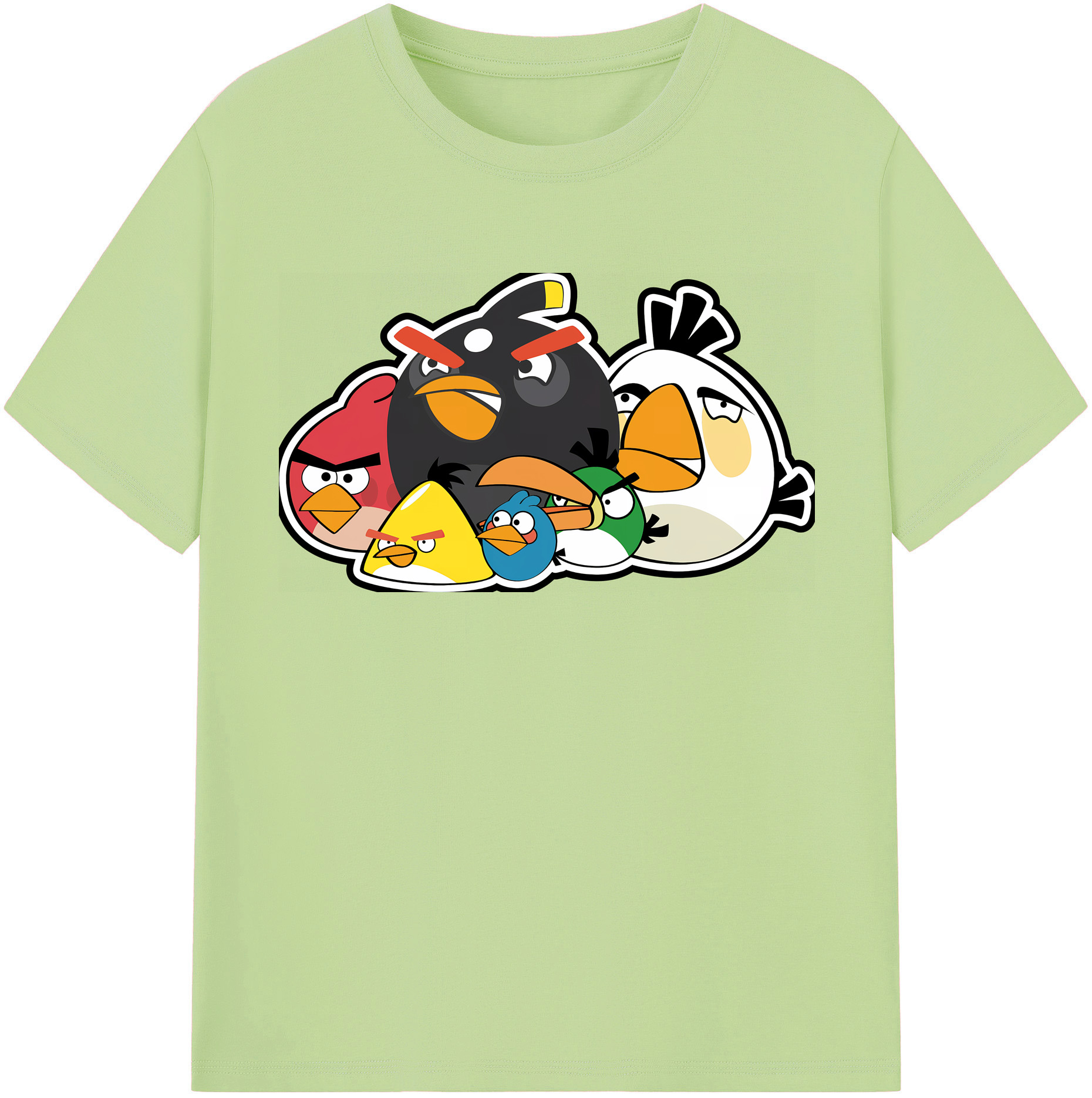 （画像用） Angry Birds アングリーバード 綿100％半袖Tシャツ（フロントプリント）